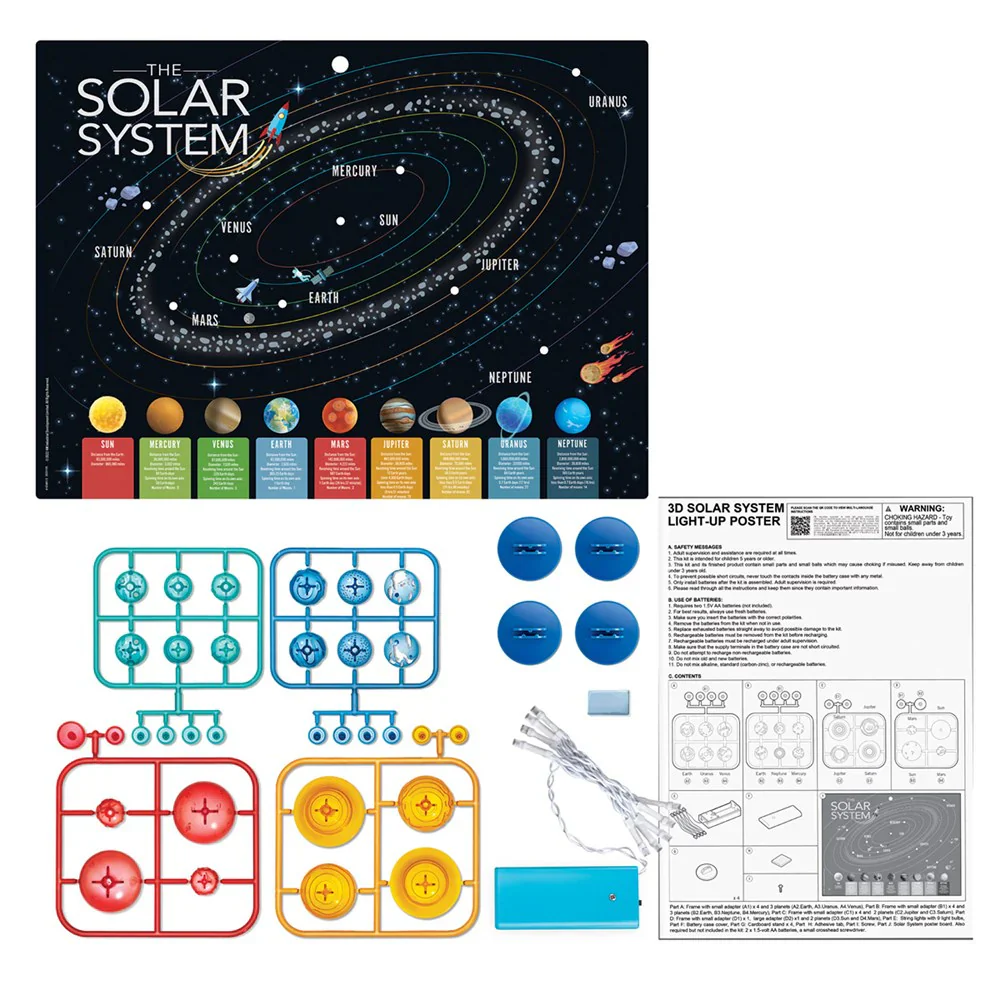 4M KidzLabs 3D Solar System Light-Up Poster Board - Image 2