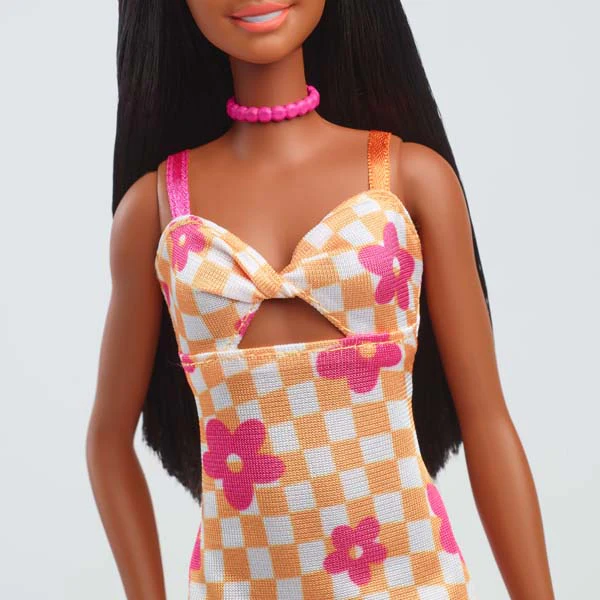 Barbie Fashionista Pink & Orange Check Dress - Image 4
