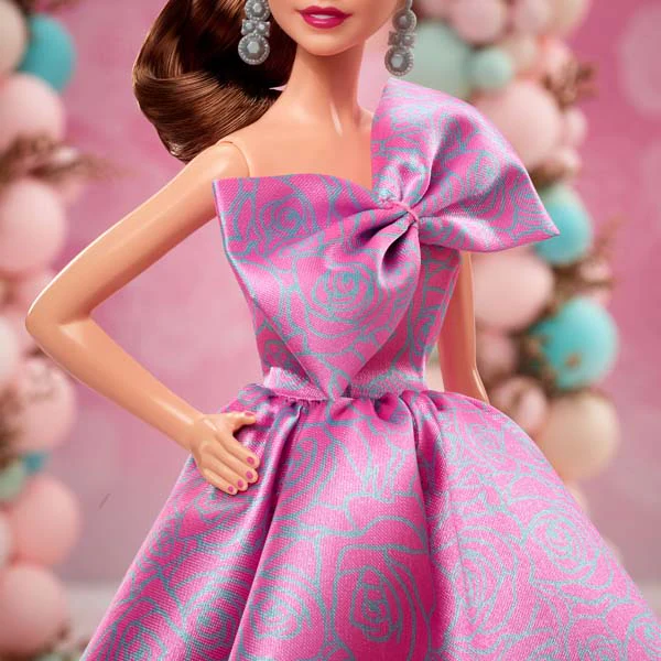 Barbie Signature Birthday Wishes Doll Collectible Fashion Doll In Satiny Pink Dress - Image 5