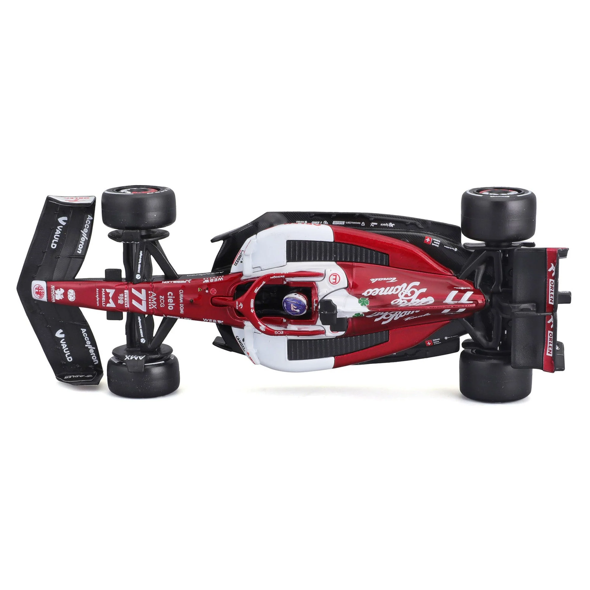 Bburago 1:43 2022 F-1 Alfa Romeo C42 #77 Bottas with Driver - Image 3