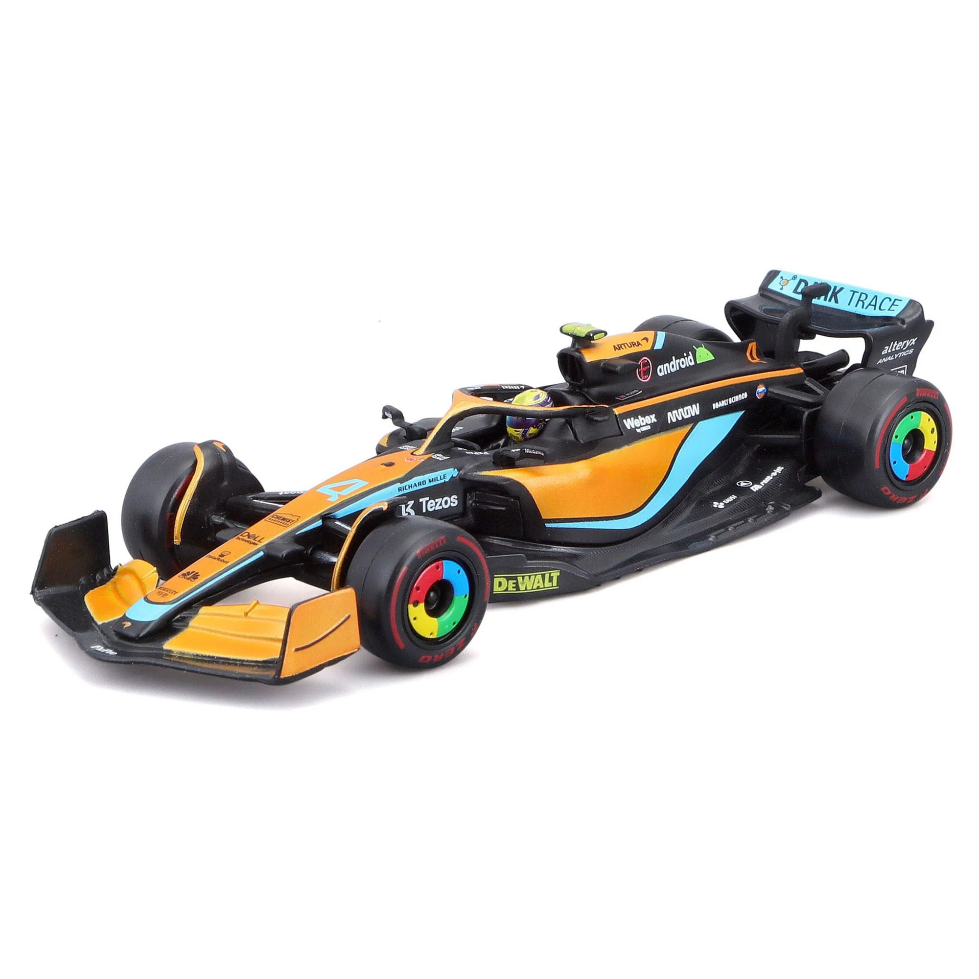 Bburago 1:43 2022 F-1 McLaren MCL 36 #4 Norris with Driver - Image 9