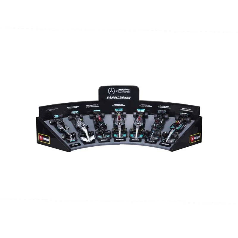 Bburago 1:43 7pc Mercedes Collection & Stand - Image 2