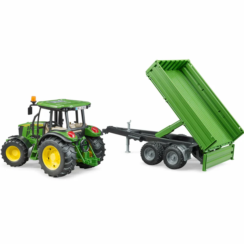 Bruder John Deere 5115M Tractor with Trailer - Image 2