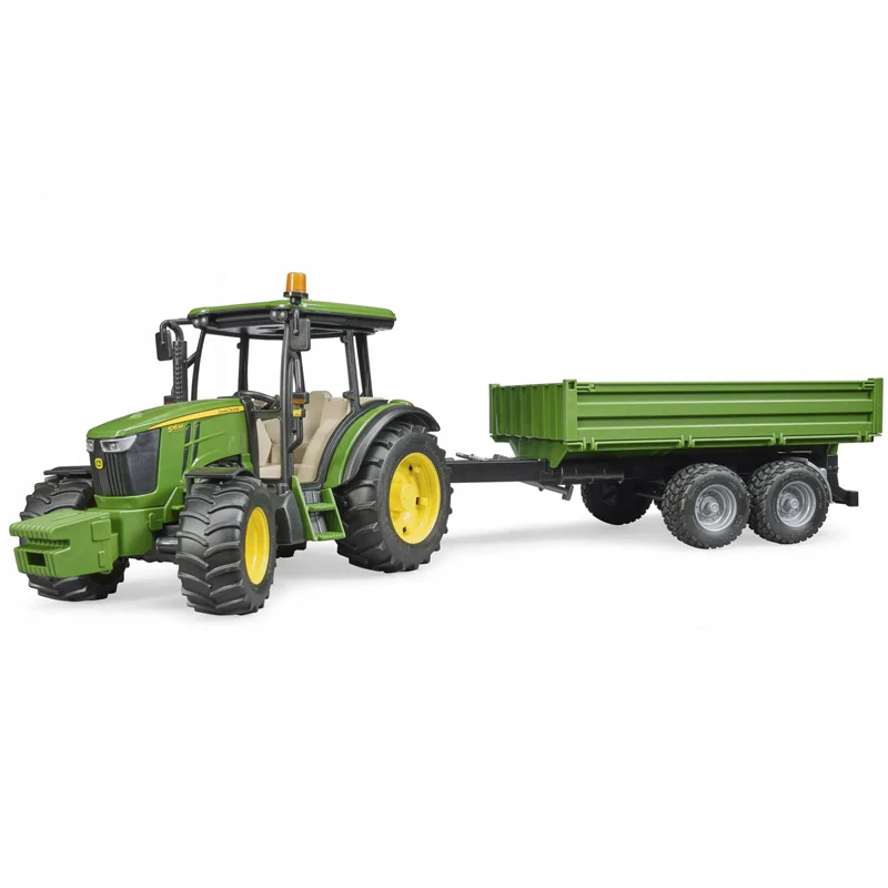 Bruder John Deere 5115M Tractor with Trailer - Image 3