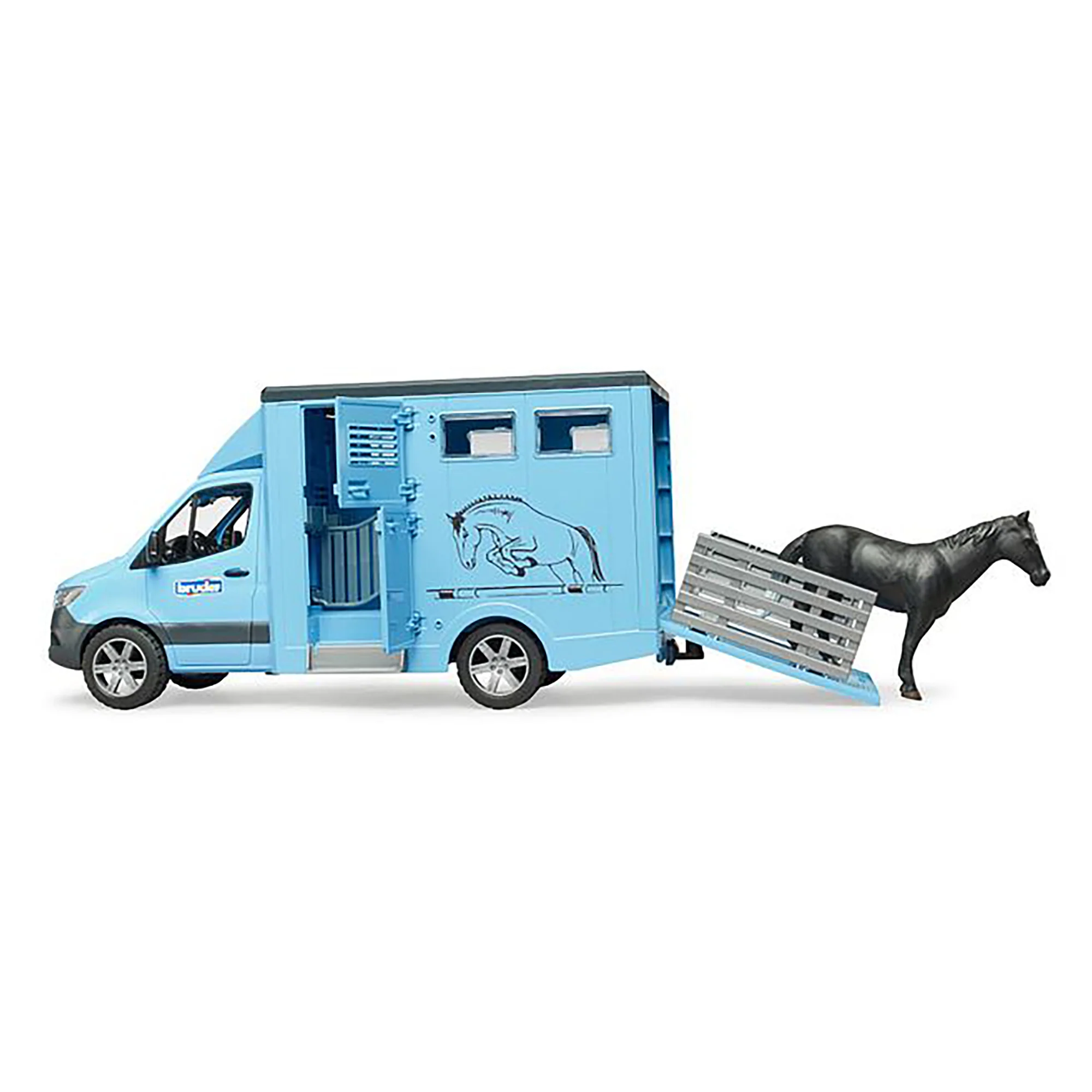 Bruder Mercedes G3 Sprinter Animal Transporter with Horse - Image 4