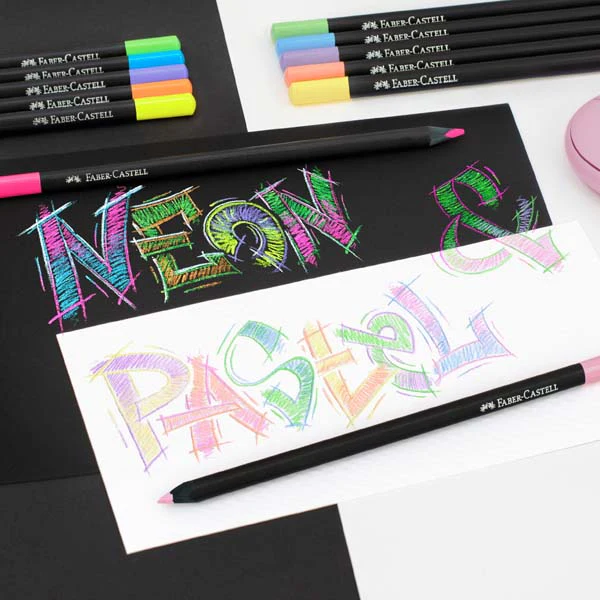 Faber-Castell Black Edition Colour Pencils Pastel & Neon Pack of 12 - Image 5