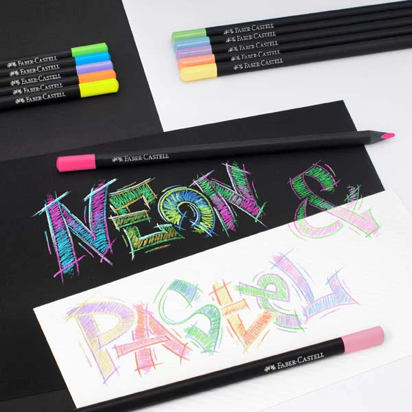 Faber-Castell Black Edition Colour Pencils Pastel & Neon Pack of 12 - Image 6