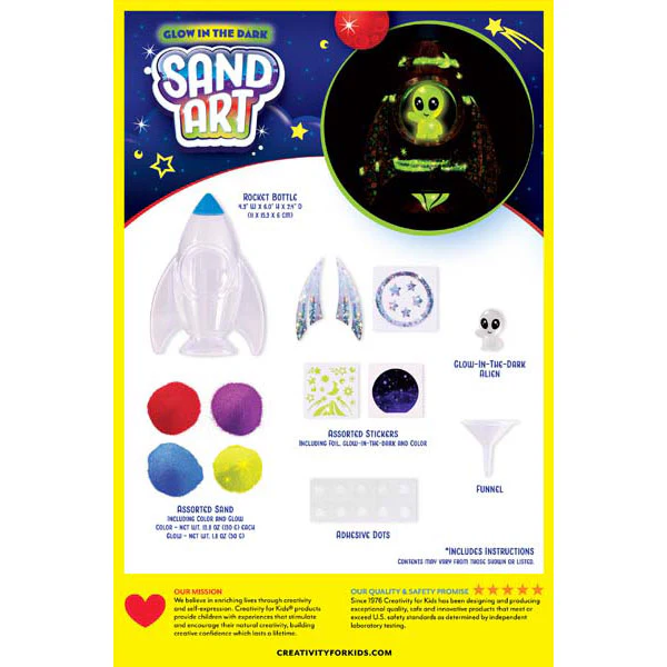 Faber-Castell Creativity for Kids Glow in the Dark Sand Art Rocket Kit - Image 5