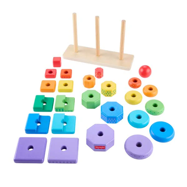 Fisher-Price Wooden Stacking Shape Sorter - Image 6
