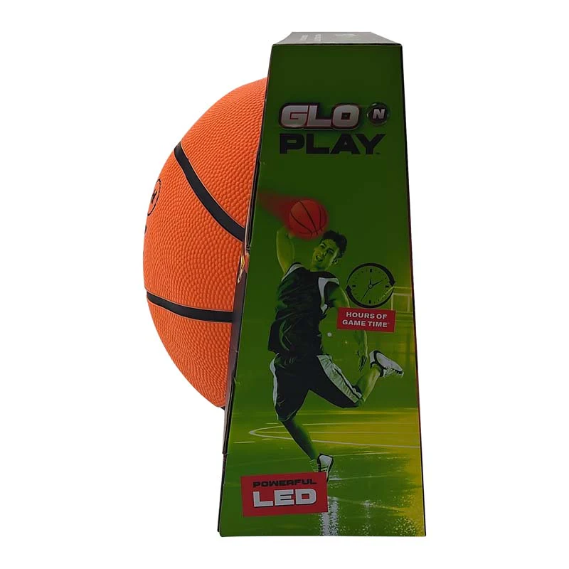 Glo'N'Play LED USB-C Recharge Rubber Basketball Orange w'Black Stripes - Image 3