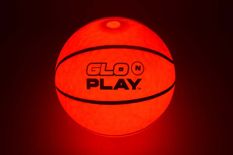 Glo'N'Play LED USB-C Recharge Rubber Basketball Orange w'Black Stripes - Image 5