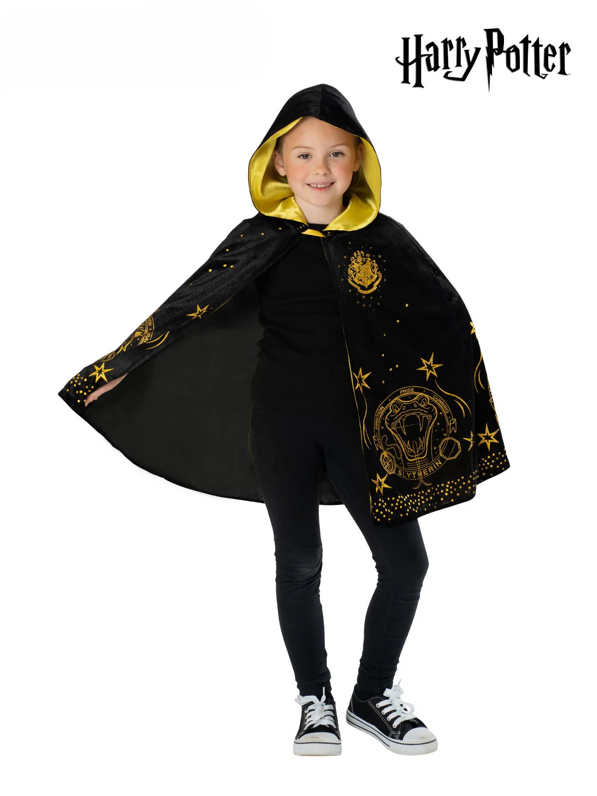 Hogwarts Black & Gold Hooded Robe