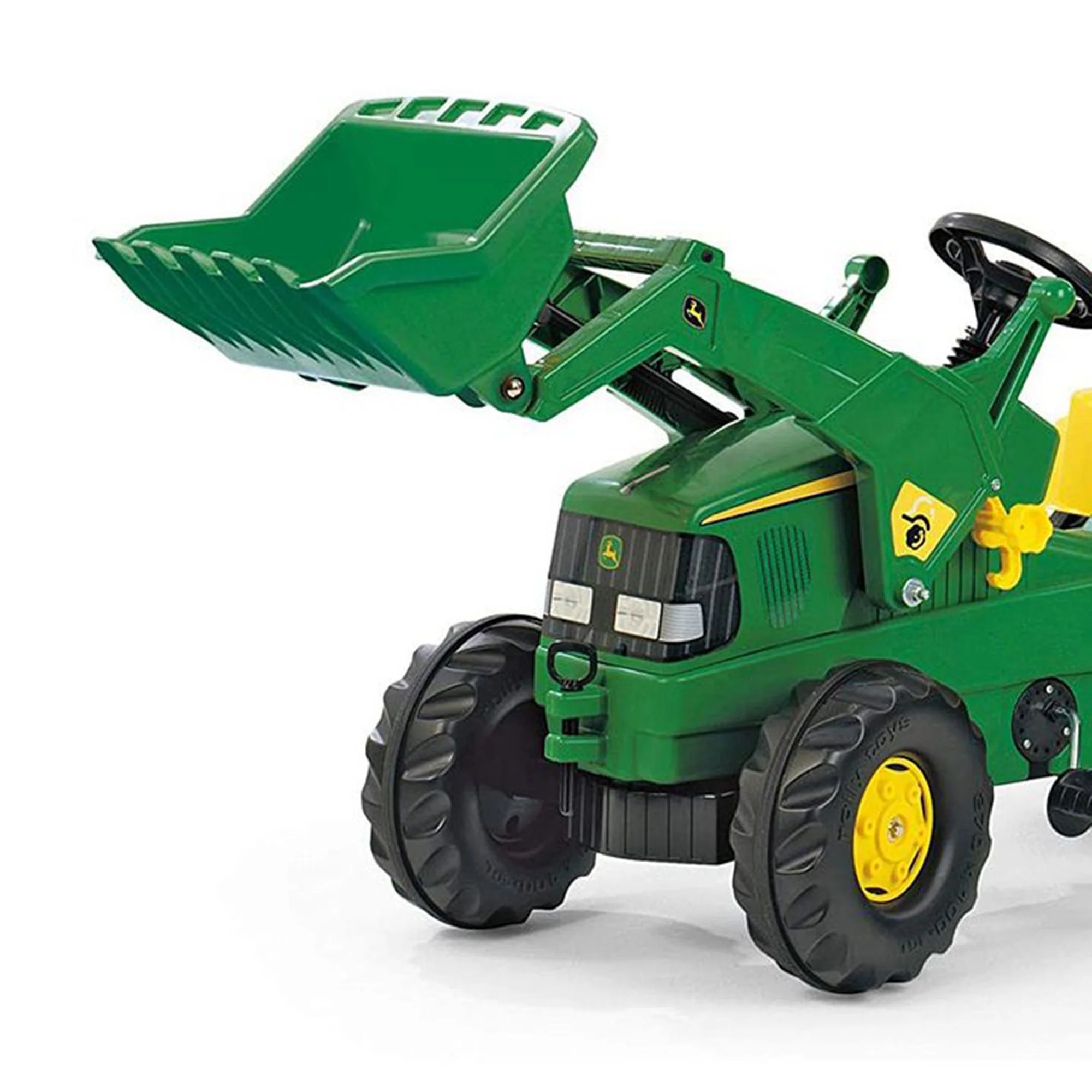 John Deere Rolly Pedal Tractor Pedal Tractor with Working Loader and Backhoe Digger - Image 3