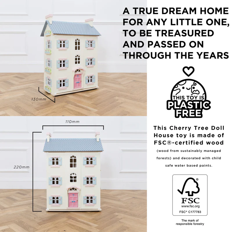 Le Toy Van Daisylane Cherry Tree Hall Doll House - Image 4