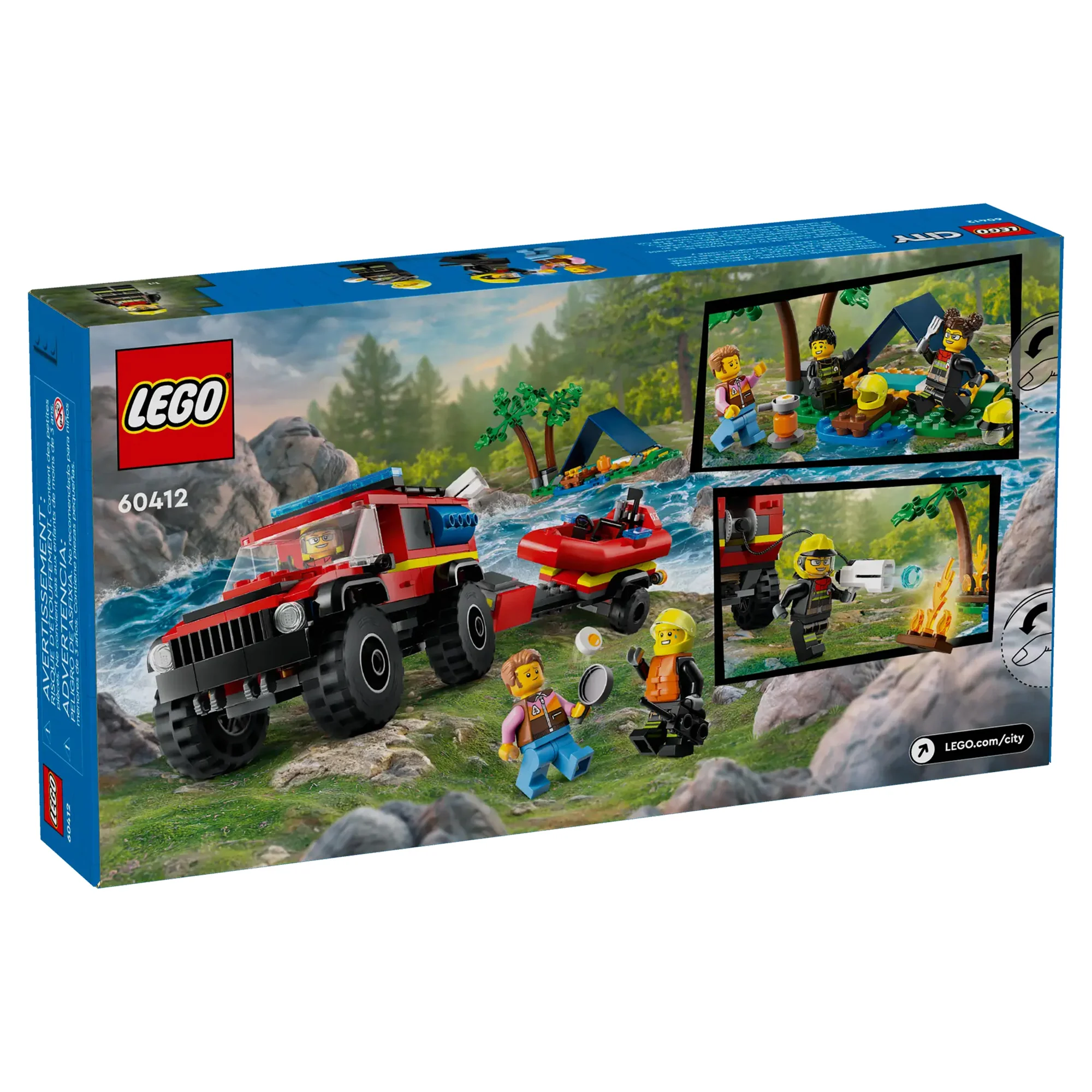LEGO City 4x4 Fire Truck with Rescue Boat 60412, (301-pieces) - Image 2