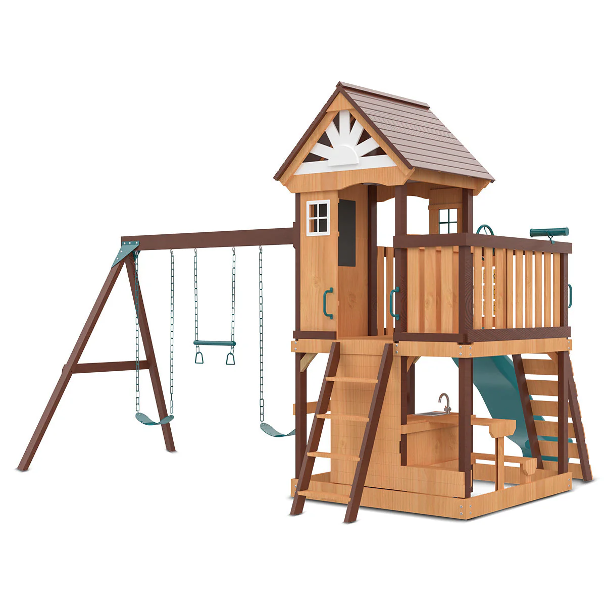 Lifespan Kids Coventry Play Centre Set with 2.2m Green Slide - Image 4