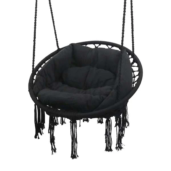 Lifespan Kids Hammock Hanging Swing Chair with Cushions in Black - Image 2