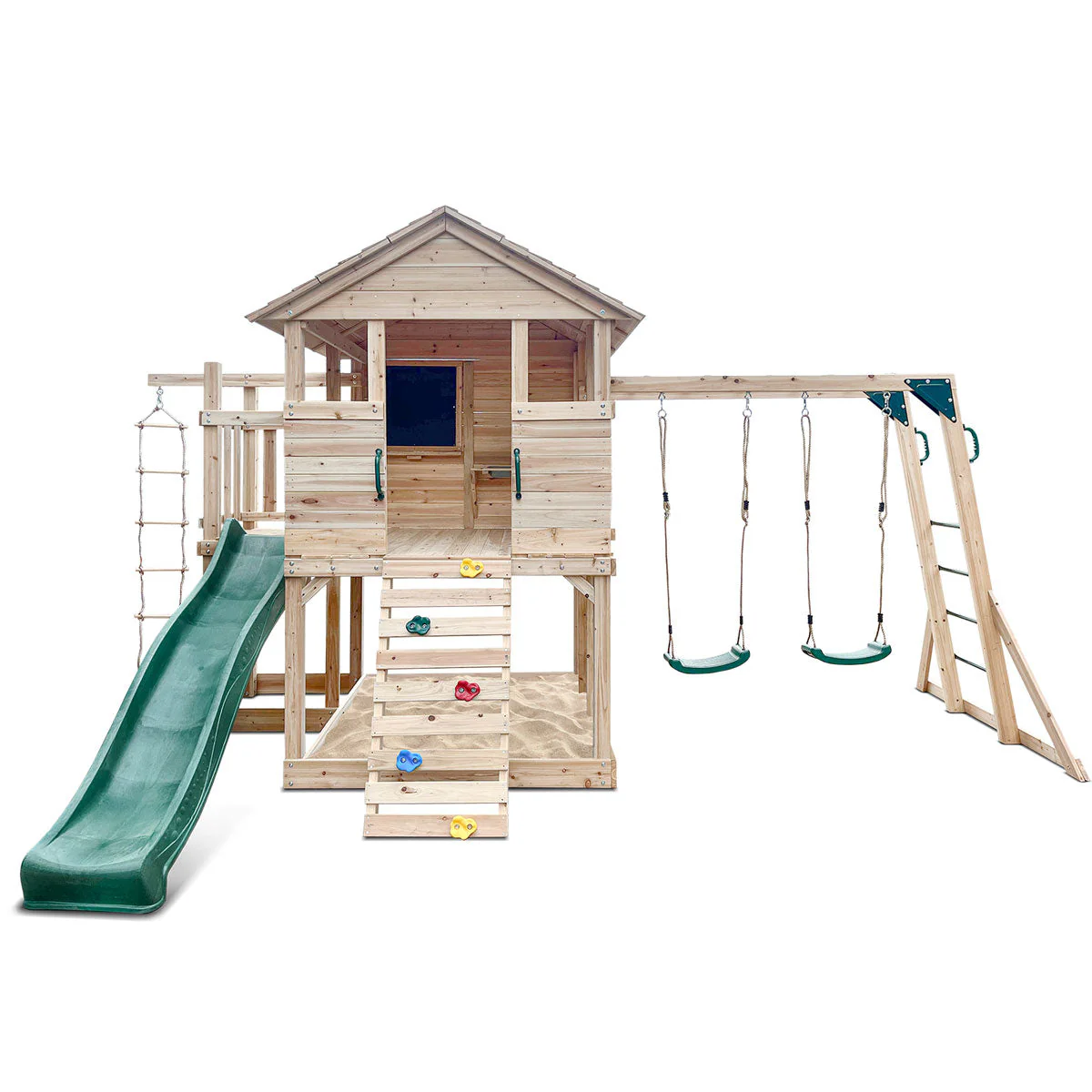 Lifespan Kids Kingston Cubby House with 2.2m Green Slide - Image 3