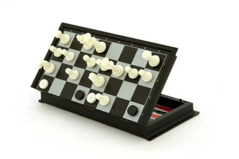 Magnetic Games - 3 in 1 Magnetic Chess/Checkers 12.5" - Image 2