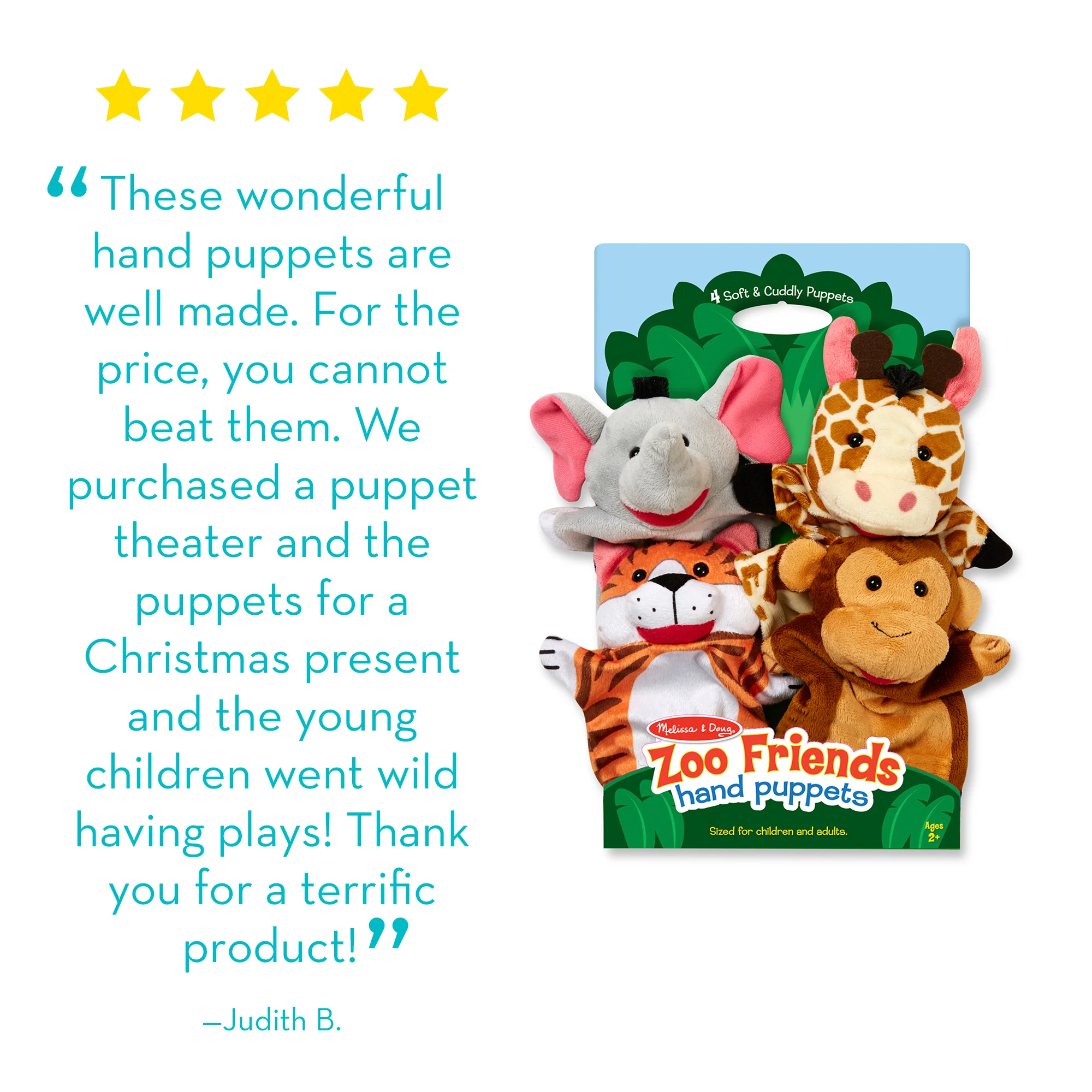 Melissa & Doug Hand Puppets - Zoo Friends - Image 24