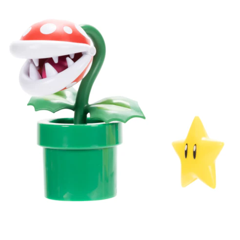 Nintendo Super Mario 4" Figures Piranha Plant with Super Star - Image 2