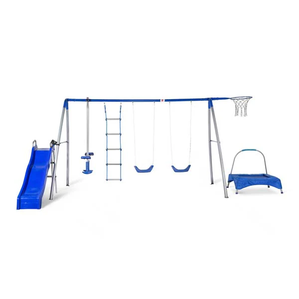 Plum 8 station Multiplay Swings Set with bounce and slide