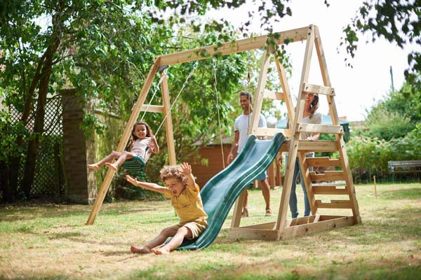 Plum Wooden Climbing Frame with Height adjustable seats and Carabiner - Tamarin - Image 7