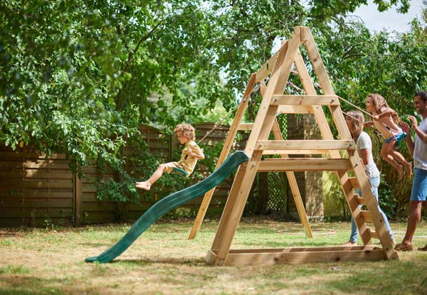 Plum Wooden Climbing Frame with Height adjustable seats and Carabiner - Tamarin - Image 8