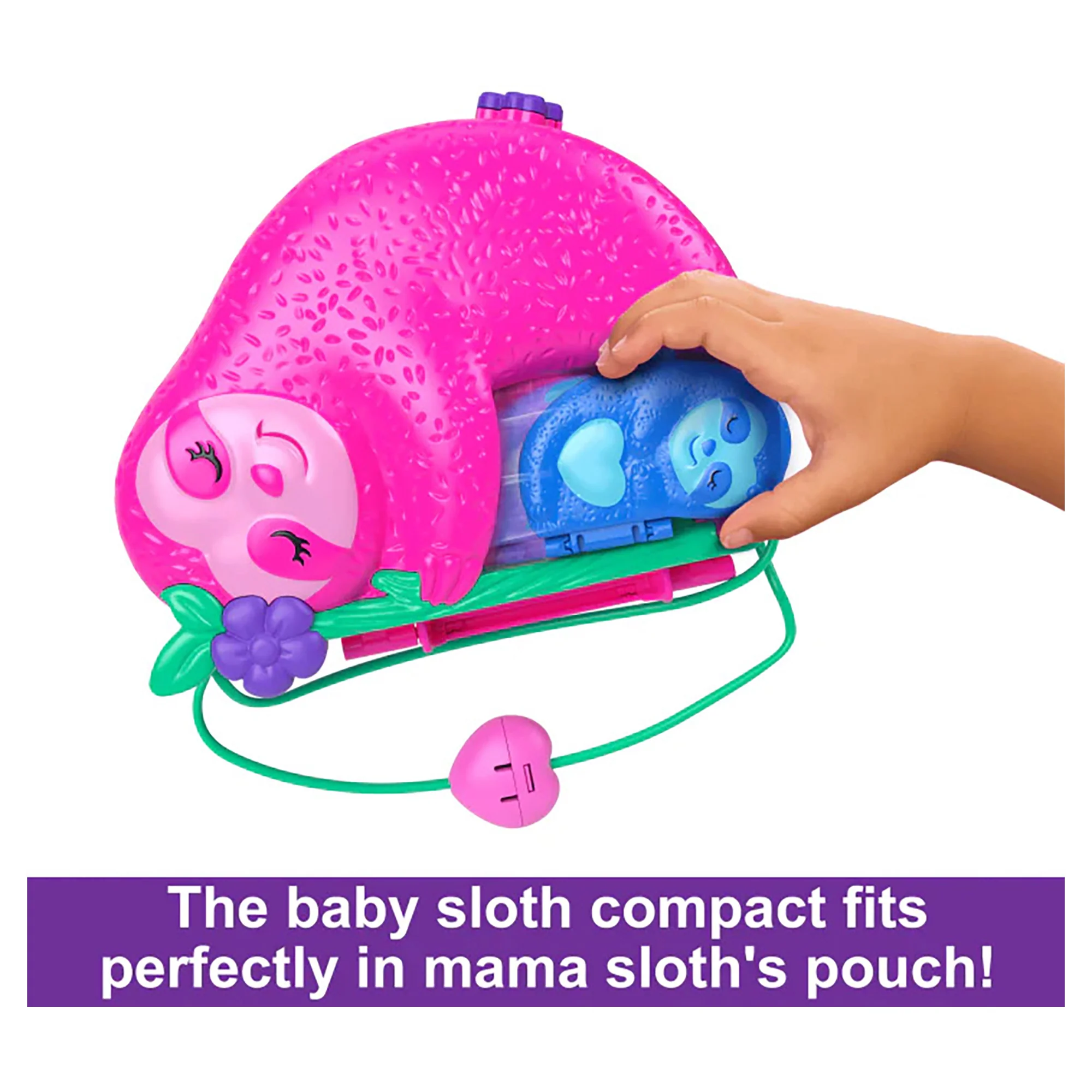 Polly Pocket Large Wearable Compact Sloth Family 2in1 Purse - Image 3
