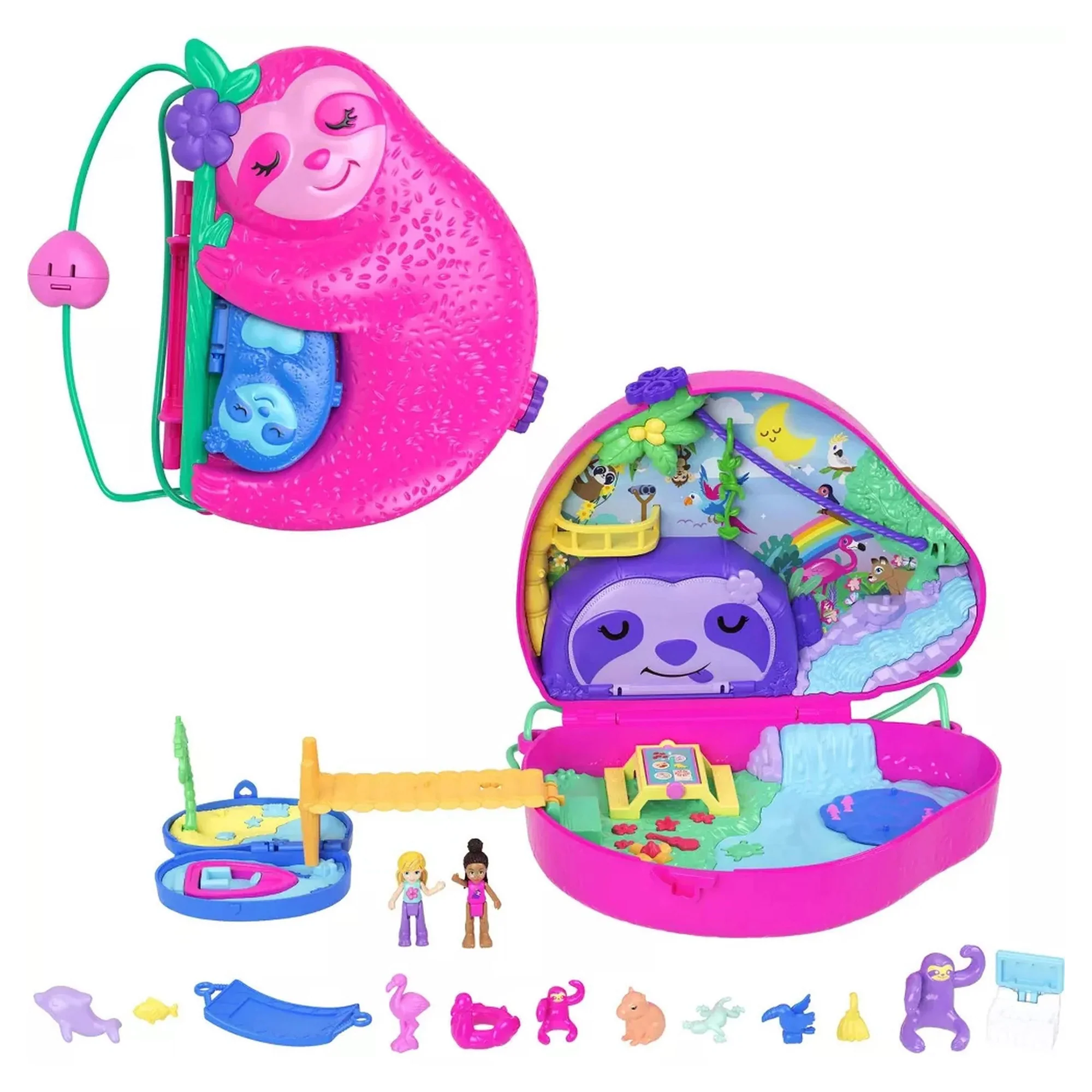 Polly Pocket Large Wearable Compact Sloth Family 2in1 Purse - Image 5