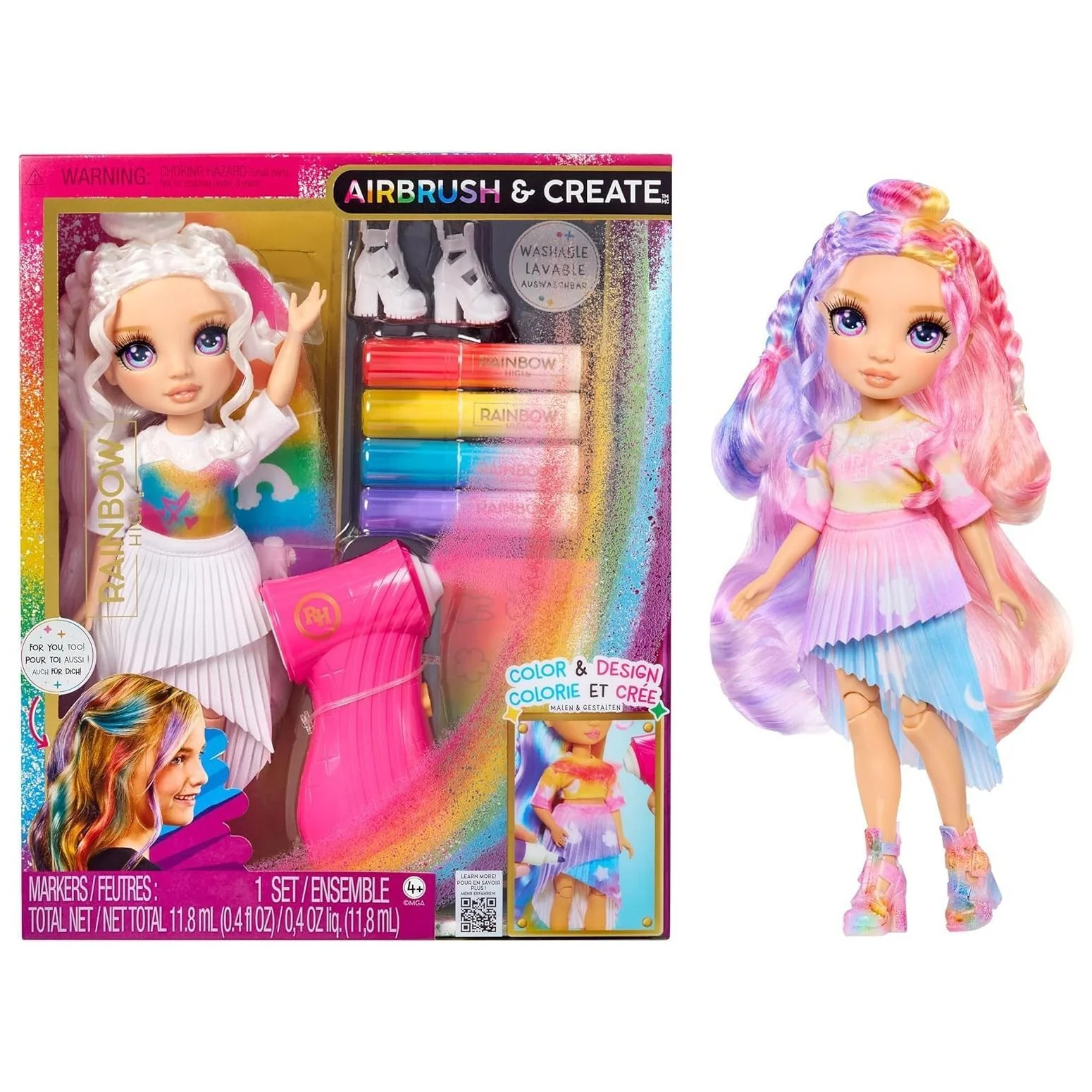 Rainbow High Air Brush & Create Fashion Dolls Purple Eyes - Image 2