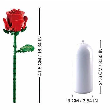 Sluban Red rose with diy vase 258 pcs - Image 3