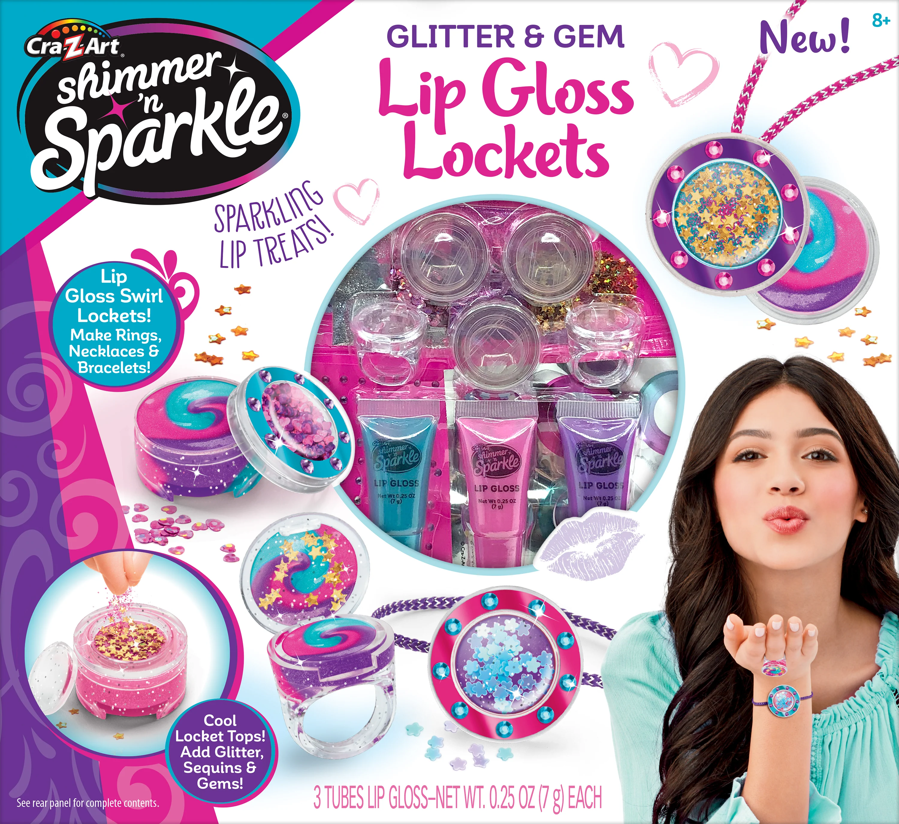 Shimmer N Sparkle Glitter & Gem Lip Gloss Lockets - Image 3