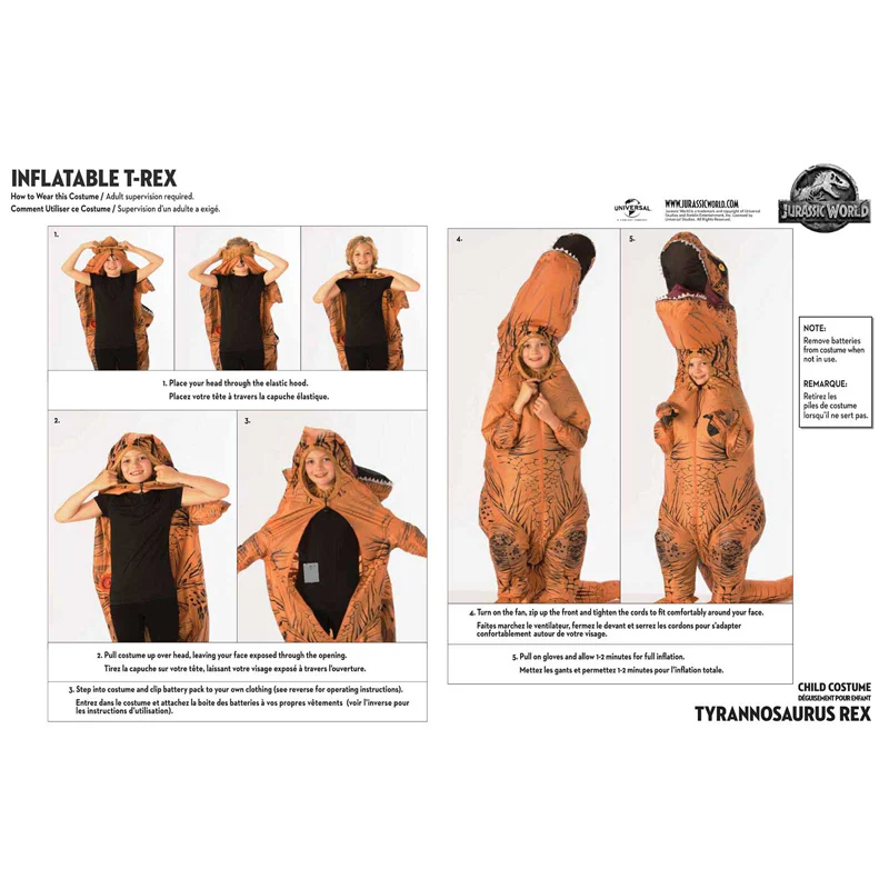 Velociraptor Inflatable Costume Child 5 years + - Image 2