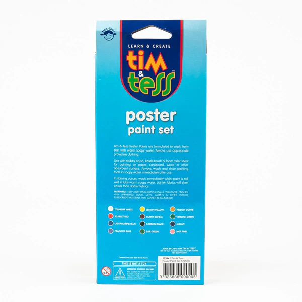 Tim & Tess Poster Paint Set 12 x 12ml Tubes - Image 3