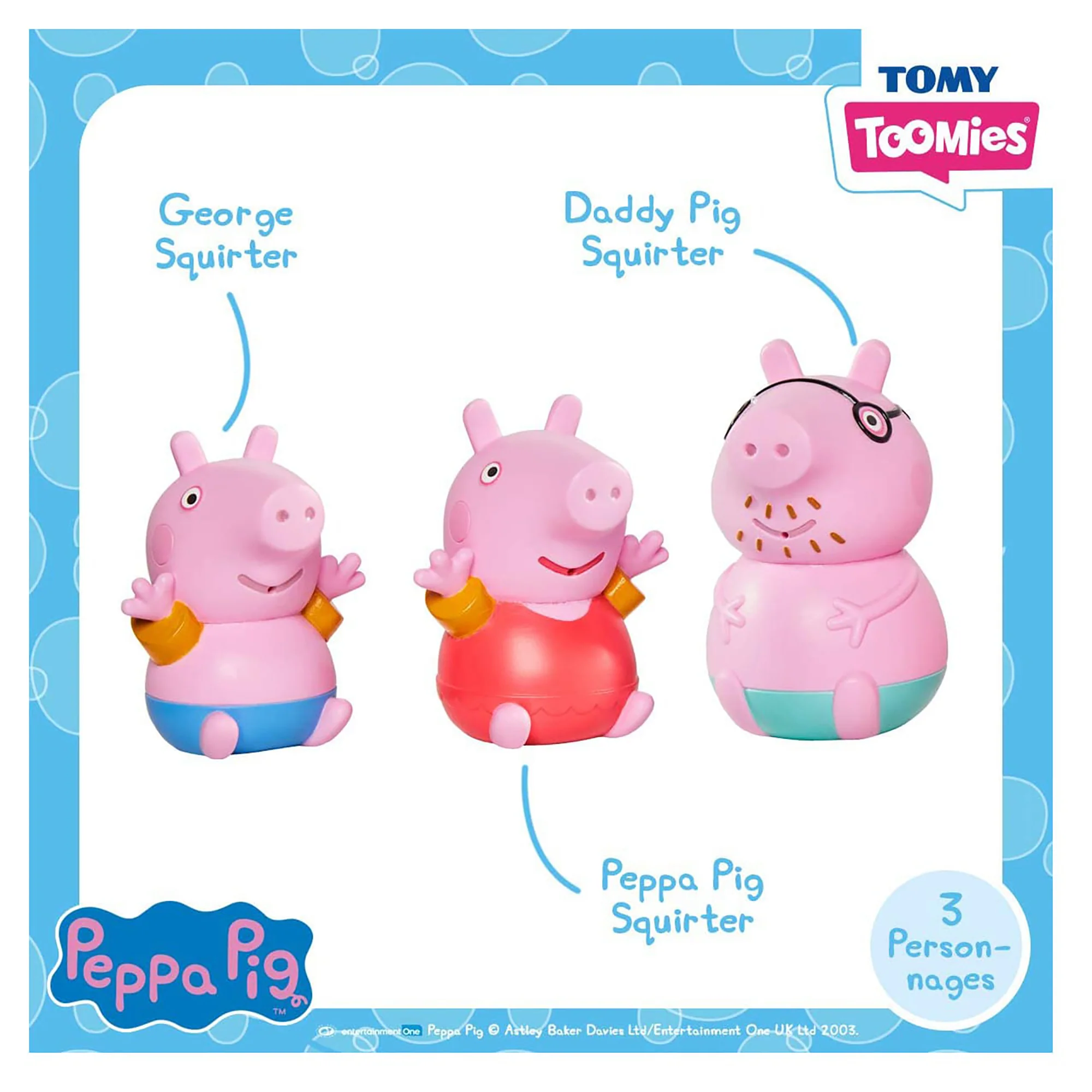 TOMY Toomies Peppa Pig Bath Squirters - Daddy Pig, Peppa & George - Image 2