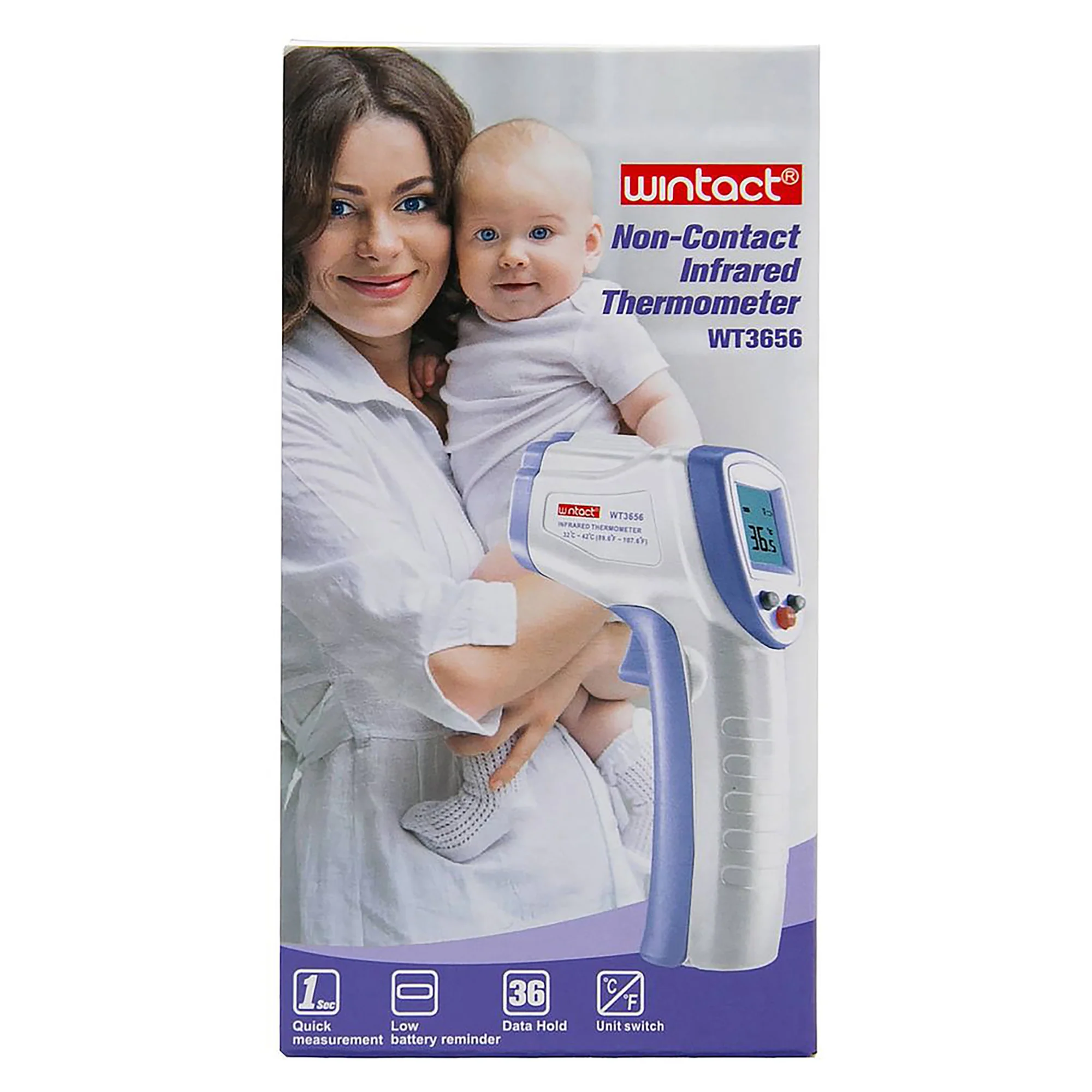 Wintact Non-Contact Infrared Baby Thermometer, White - Image 5